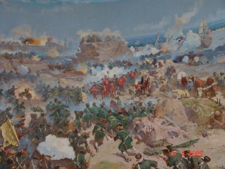 Taking the Turkish fortress of Azov by troops of Tsar Peter I
